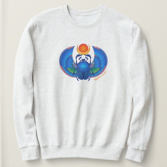 Blue Egyptian Scarab Sweatshirt T Shirt (Design framsida)