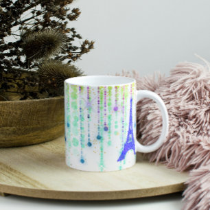Blue Eiffel Torn och Stars Kaffemugg