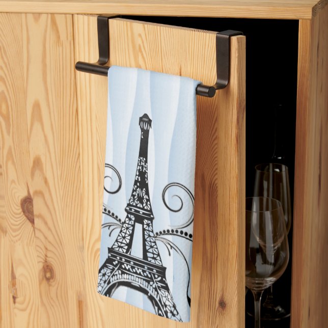 Blue Eiffel Towel Flourish Kitchen Towel Kökshandduk (Thirds Fold)