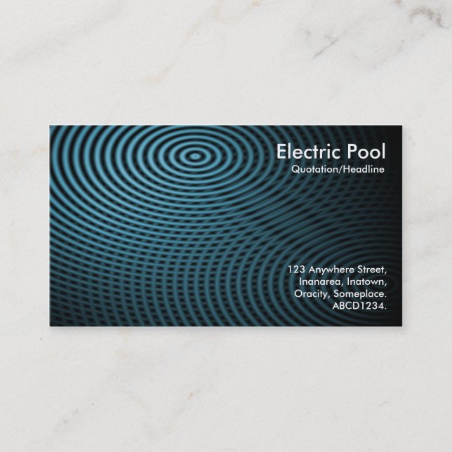 Blue Electric Bassäng 01 Visitkort (Framsida)