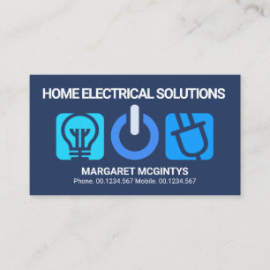 Blue Electric Button Panel Home Electrical Service Visitkort