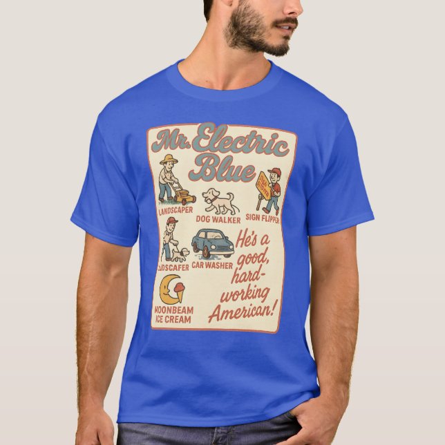 Blue Electric Funny American Boone Heart Women T Shirt (Framsida)