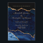 Blue Elegance Guld Glitter Agate Bröllop Inbjudningar<br><div class="desc">Royalet blått med Guld Glitter elegant Agate Bröllopsinbjudan. Skapat av © Lesruba Bröllop.</div>