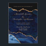 Blue Elegance Guld Glitter Agate Bröllop Inbjudningar<br><div class="desc">Royalet blått med Guld Glitter elegant Agate Bröllopsinbjudan. Skapat av © Lesruba Bröllop.</div>