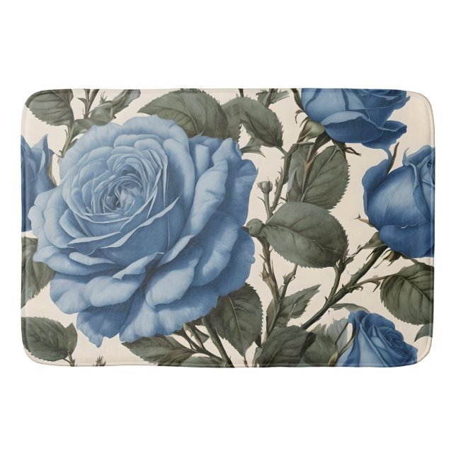 Blue Elegance: Vintage Provincial Ro i Bloom Badrumsmatta (Framsidan)