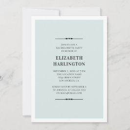 Blue elegant Bachelorette Party. Enkel modern Inbjudningar