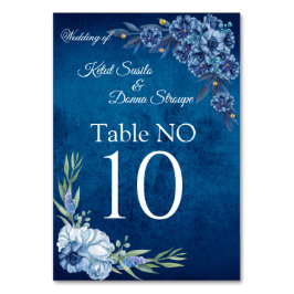 Blue Elegant floral summer wedding Bordsnummer
