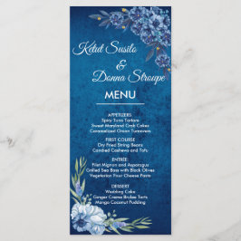 Blue Elegant floral summer wedding Meny