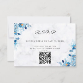 Blue Elegant flower summer wedding OSA Kort