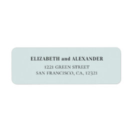 Blue elegant formell bröllop. Enkel modern adress Returadress Etikett