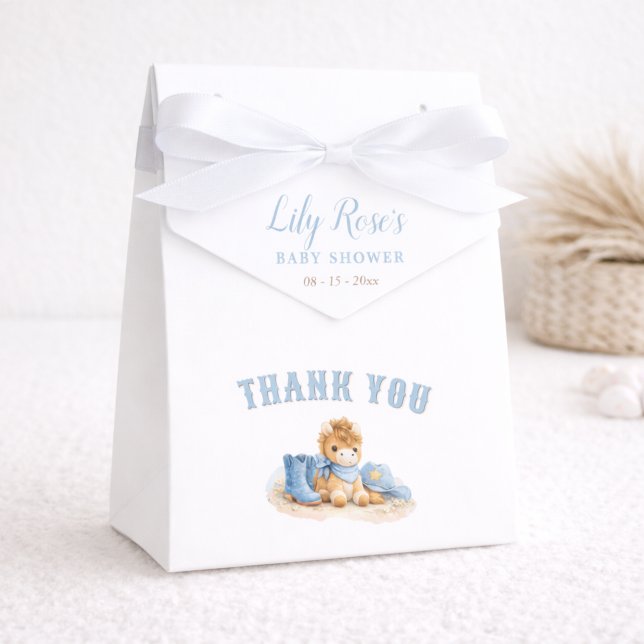 Blue Elegant Little Cowboy Baby Western Shower Presentaskar (Skapare uppladdad)