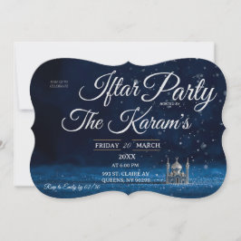 Blue Elegant Mosque Ramadan Iftar Party  Inbjudningar