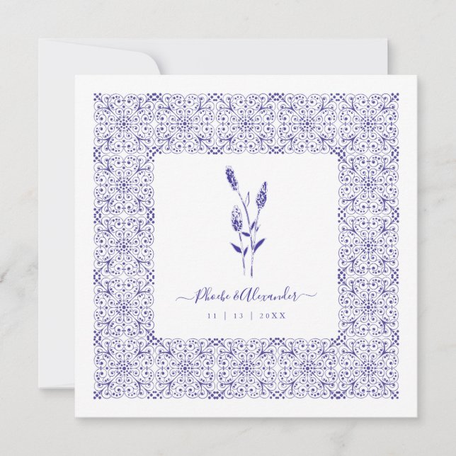 Blue Elegant Sophisticated Wedding Lace Wildflower (Framsida)