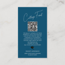 Blue Elegant Studenten Photo QR Code College Fund
