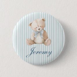 Blue Elegant Teddy Bear Button Knapp