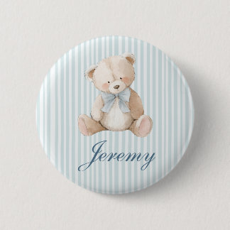 Blue Elegant Teddy Bear Button Knapp