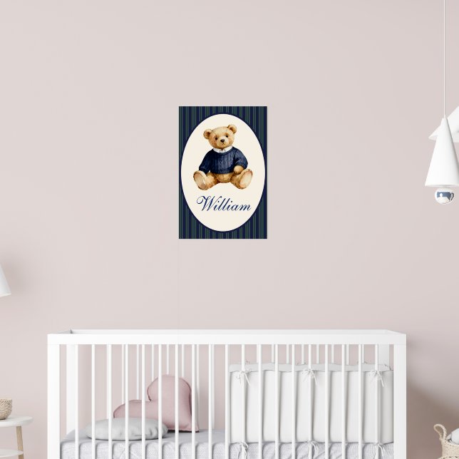 Blue Elegant Teddy Bear Poster (Barnkammare 2)