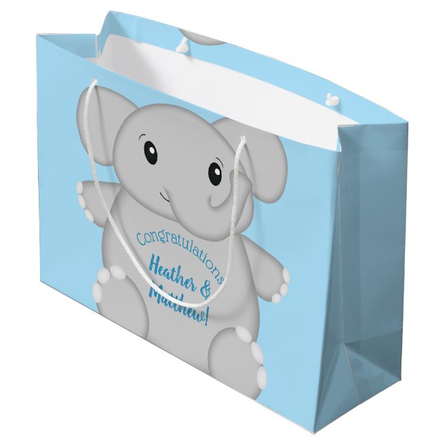 Blue Elephant Baby Shower (Baksidan Vinklad)