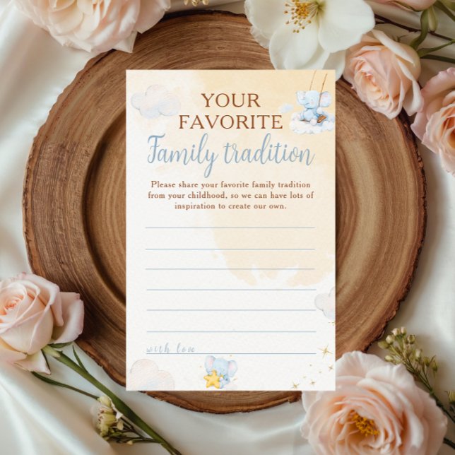 Blue Elephant Baby Shower Advice Family Tradition (Skapare uppladdad)