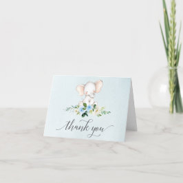 Blue Elephant Baby Shower Tack du Cards Kort