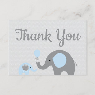 Blue Elephant Baby Shower Tack för att du tycker a Kort