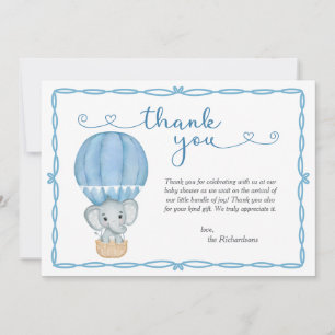 Blue Elephant Baby Shower Tack Kort