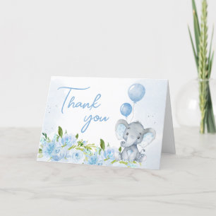 Blue Elephant Baby Shower Tack Kort