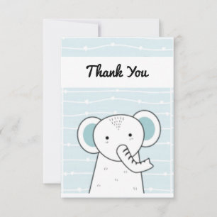 Blue Elephant Baby Tack Kort
