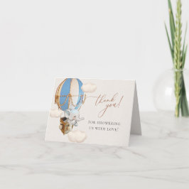 Blue Elephant Balloon Baby Shower Tack Kort