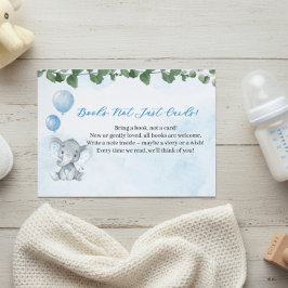 Blue Elephant Books for Baby Shower Card Tilläggskort
