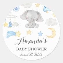 Blue Elephant Boy Baby Saker Leksak Baby Shower