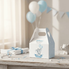 Blue Elephant Boy Baby Shower Favor Box Presentaskar