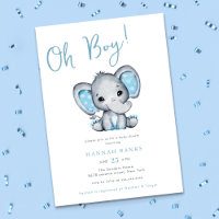 Blue Elephant Boy Baby Shower