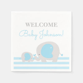 Blue Elephant Boy Baby Shower Napkins Pappersservett