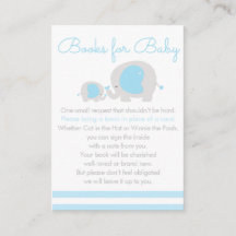 Blue Elephant Boy Bokar för inbjudan till Baby Inf