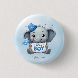 Blue Elephant Button Knapp