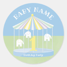 Blue Elephant Carousel Birthday