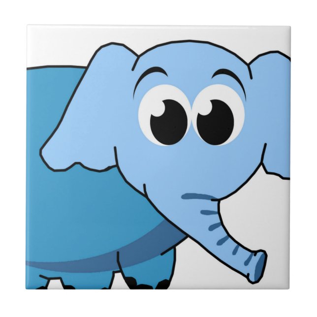 Blue Elephant Ceramic Tile Kakelplatta (Framsidan)