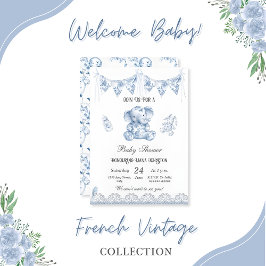 Blue Elephant Chinoiserie-Baby Shower-inbjudan Inbjudningar