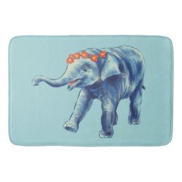 Blue Elephant Cute Girl Badrumsmatta