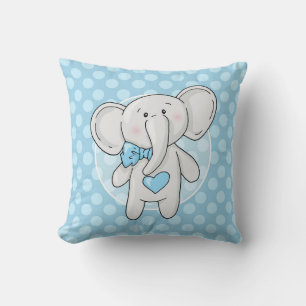Blue Elephant - Cute Pojke Room Nursery Kudde