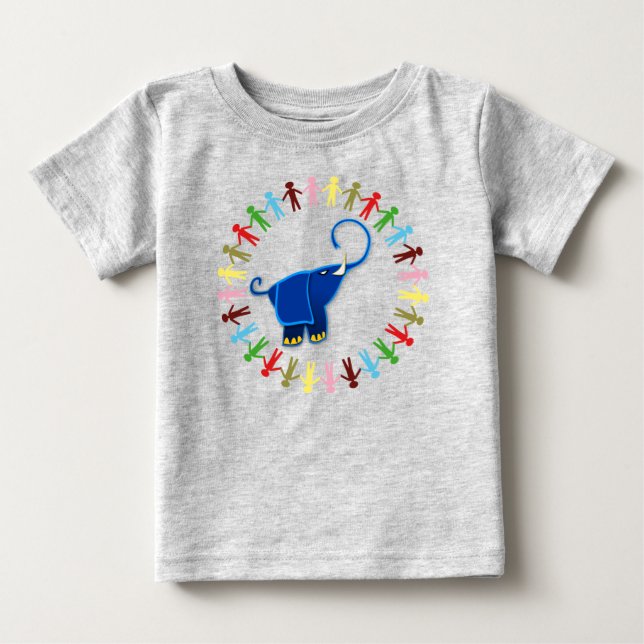 BLUE ELEPHANT DESIGN TEE SHIRT (Framsida)