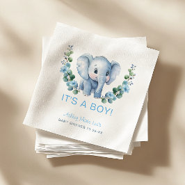 Blue Elephant Det är en pojk babyskabinka - Wat Pappersservett