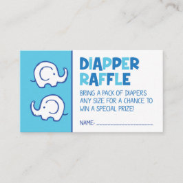 Blue Elephant Diaper Raffle Biljett Tilläggskort