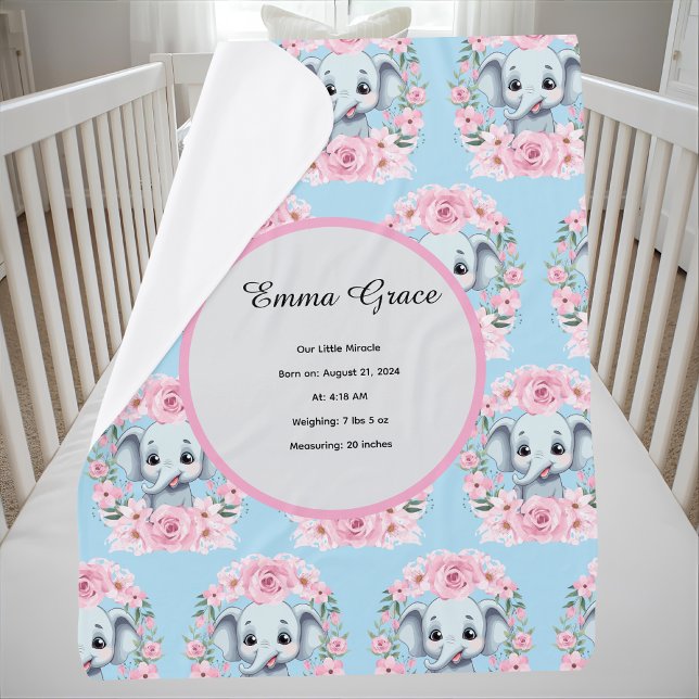 Blue Elephant Fleece Blanket (Skapare uppladdad)