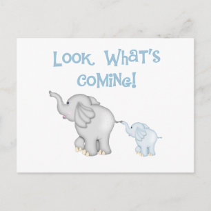 Blue Elephant Gravid Meddelande Vykort