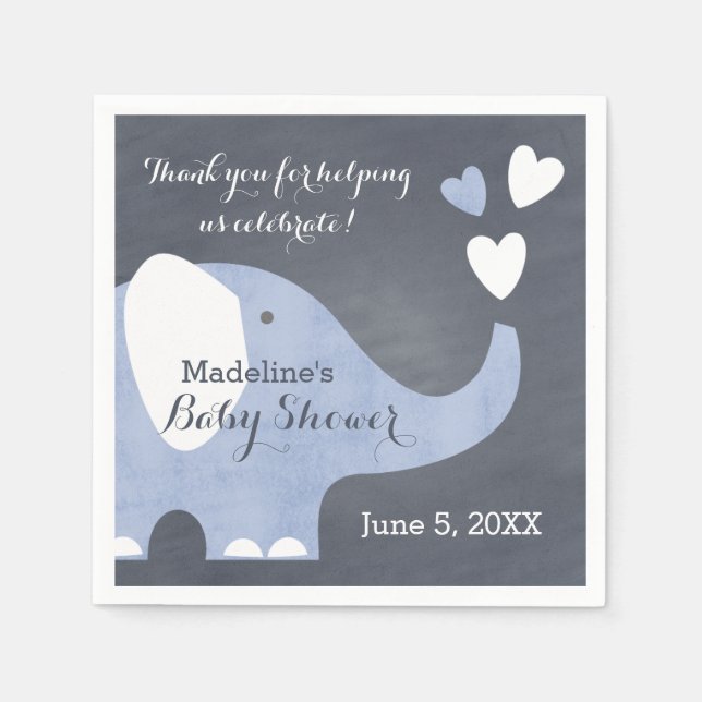 Blue Elephant Heart Pappersservett (Framsidan)