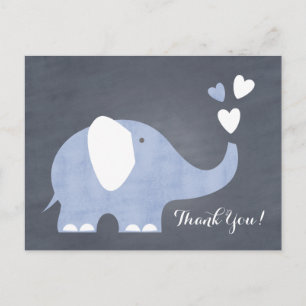 Blue Elephant Heart Vykort