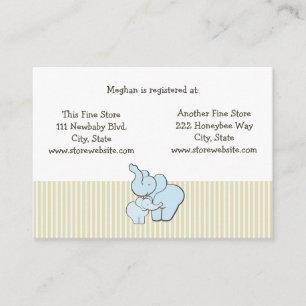 Blue Elephant Hugs-kort för babyskor Tilläggskort