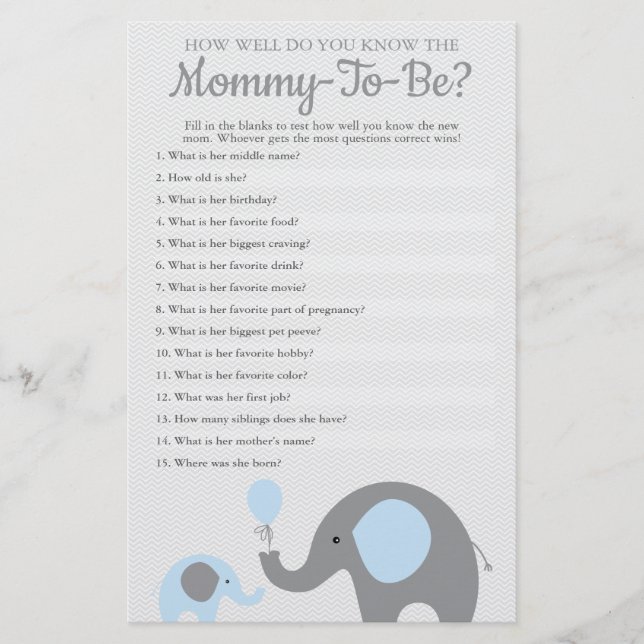 Blue Elephant Hur bra vet du att Mamman är Flygblad (Framsidan)